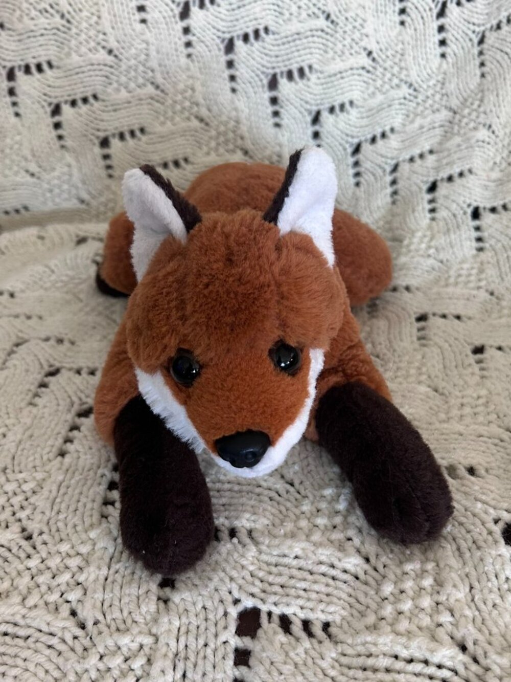 FAO Schwarz Adopt-A-Pet Red Fox Plush Stuffed Animal, 18 Inch, Lying